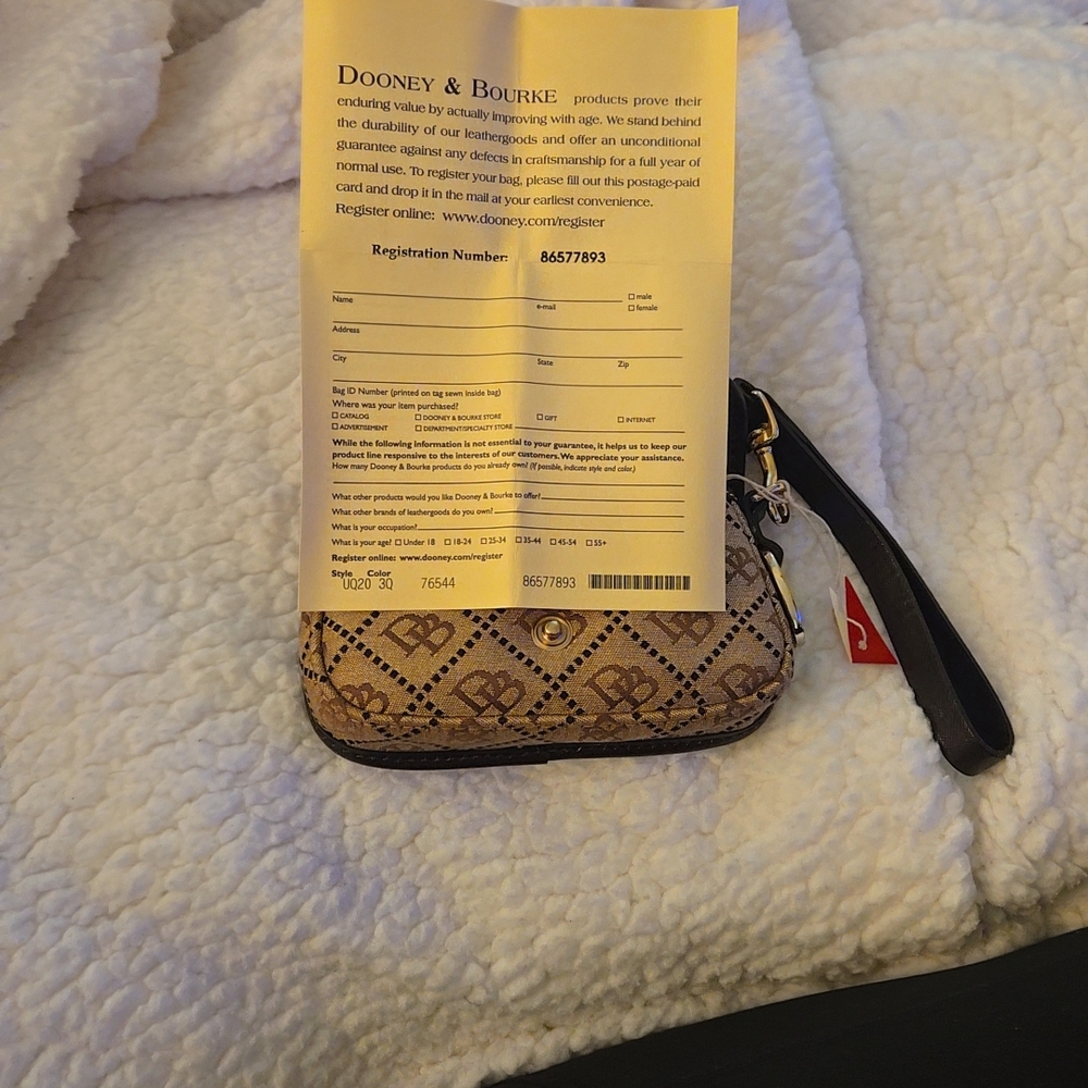 Dooney & Bourke Flap Wristlet Brown Clutch - Picture 3 of 7